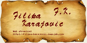 Filipa Karajović vizit kartica